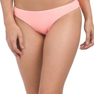 BECCA‎ Swimwear Small Coral Pink Ruched Bikini Bottoms